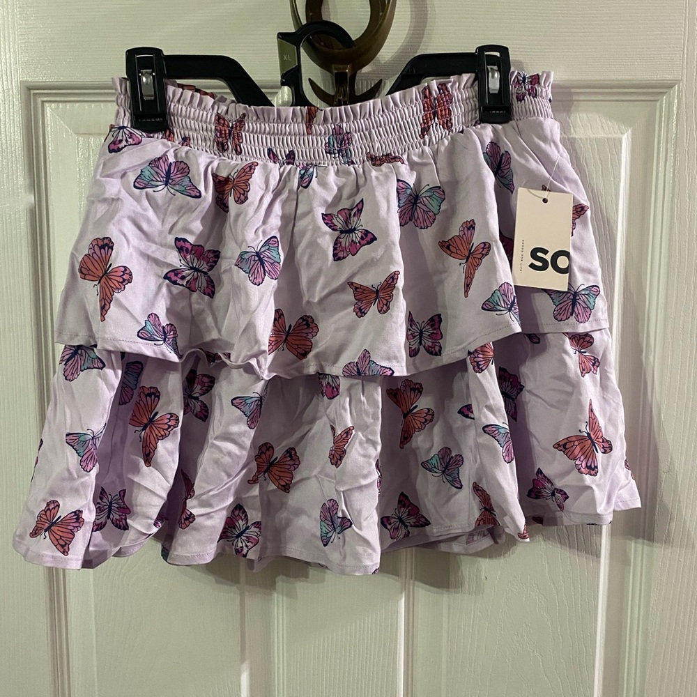 Girl’s XL Butterfly Tiered Skirt